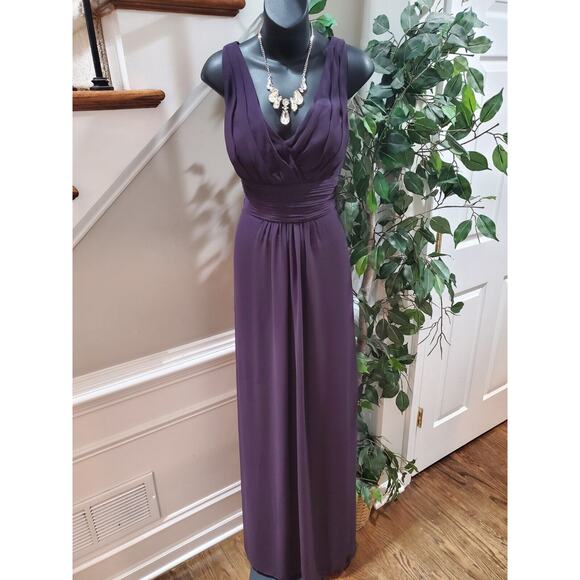 Bill Levkoff Dresses & Skirts - Levkoff Women Purple Polyester V-Neck Sleeveless Formal Long Maxi Dress Size M